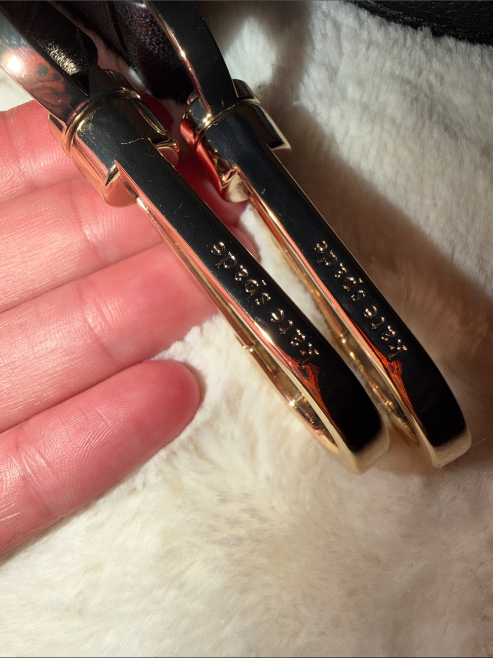 kate spade Gold and Black Reversible crossbody strap
